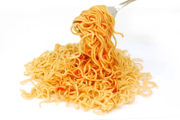 Instant Noodles White Background — Stock Photo, Image
