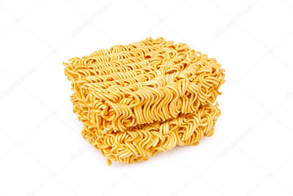 Instant noodles on white background.With Clipping Path.