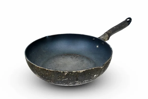 Tavada saplı bir kulp vardır. Eski durum beyaz arka planda bozuldu. (Kırpma Yolu ile).;