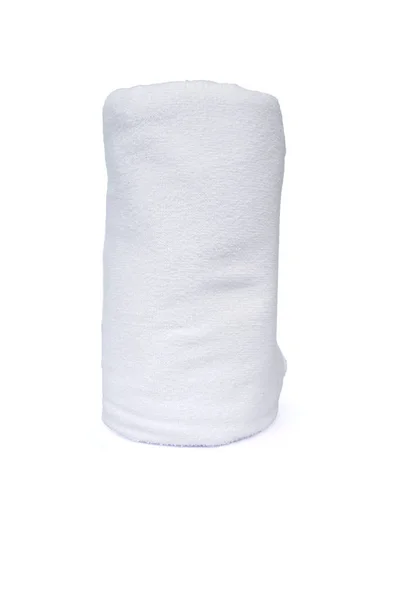 Weißes Handtuch Auf Weißem Hintergrund Mit Schnittpfad — Stockfoto