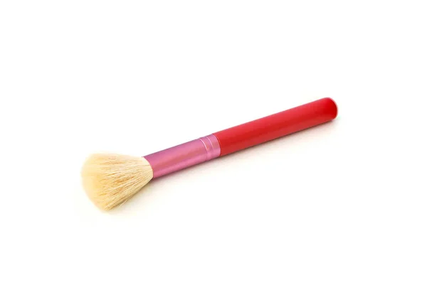 Fond Cosmétique Equipment Blush Brosse Sur Fond Blanc — Photo