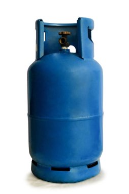 Yemek pişirmek için mavi gaz tankı. Kırpma yolu ile.;