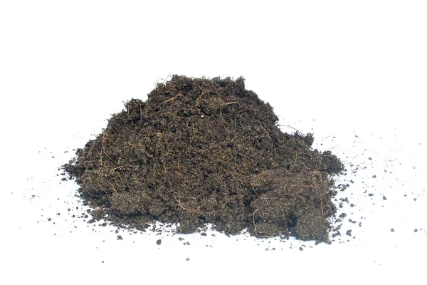 Хорошая Почва Должна Почва Black Humus Белом Фоне — стоковое фото
