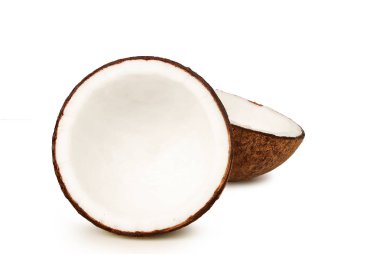 Dried coconut on white background.with clipping path. clipart
