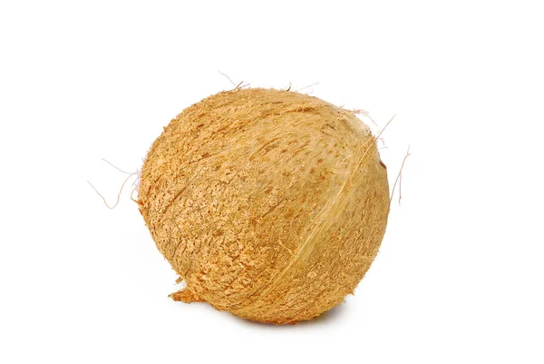 Kokosový Ořech Bílém Podkladu Ořezovou Cestou — Stock fotografie