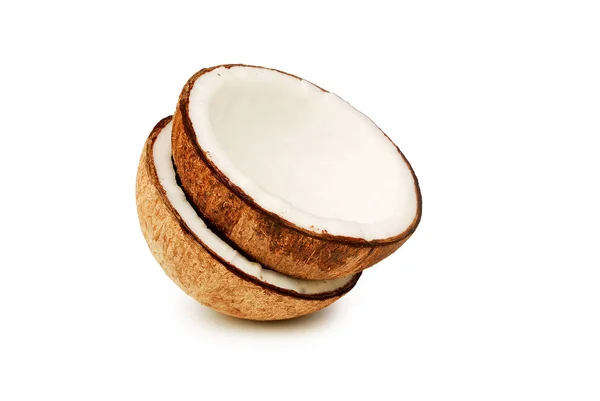 Dried Coconut White Background Clipping Path — Stock Photo, Image