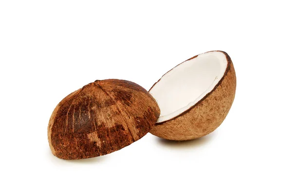 Suszone Kokosowe Białym Tle Ścieżką Przycinającą — Zdjęcie stockowe