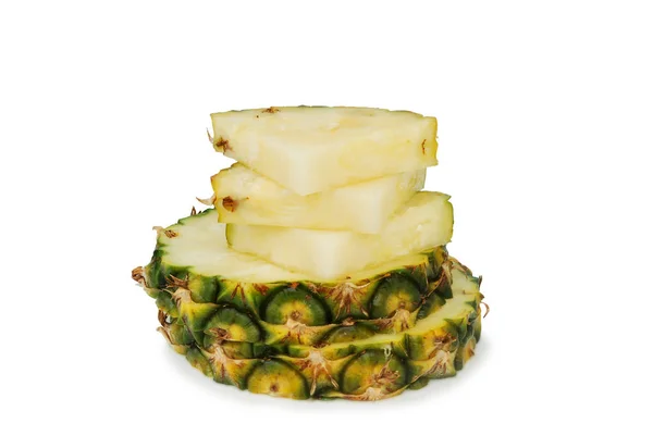Pineapple Turns Pieces Clipping Path — Stock Photo, Image