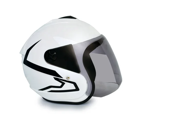 Capacete Para Motociclistas Fundo Branco Com Clipping Path — Fotografia de Stock