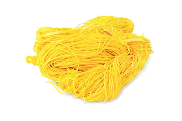 Thai Noodles Yellow Noodles White Background Clipping Path — Stock Photo, Image