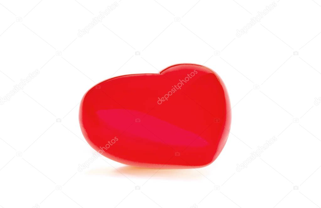 Red heart on white background.With Clipping Path.
