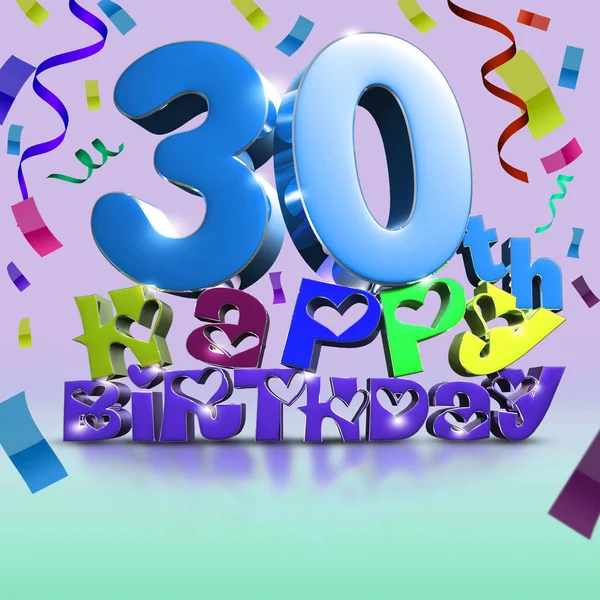 30 th feliz aniversário 3d fita de renderização como fundo. (com Cli — Fotografia de Stock