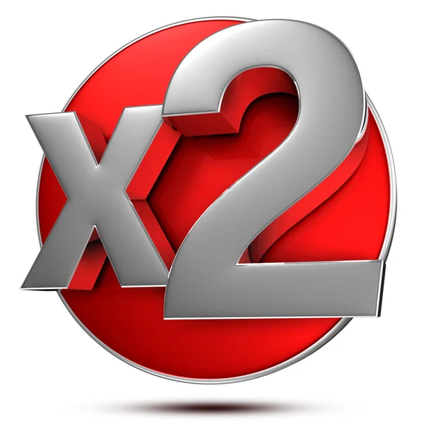 Beyaz arka planda X2 3d render. (Kırpma Yolu ile).