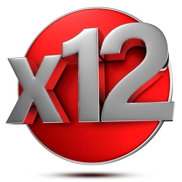 beyaz arka plan üzerinde x12 3d render. (Kırpma Yolu ile).
