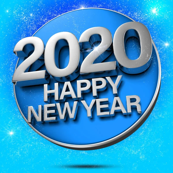 2020 3d render parlak mavi arka plan üzerinde.