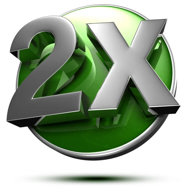 Beyaz arkaplanın arkasındaki yeşil dairede 2x 3d görüntüleme. (Kırpma Yolu ile).