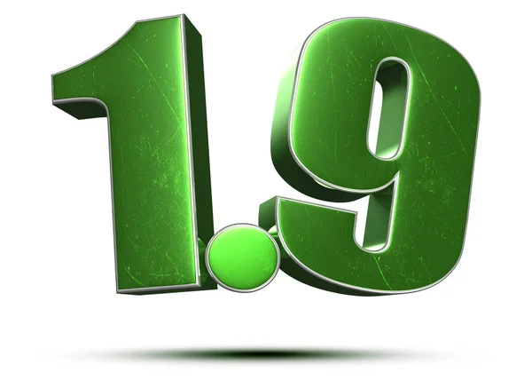 Numbers Green Rendering White Background Clipping Path — Stock Photo, Image
