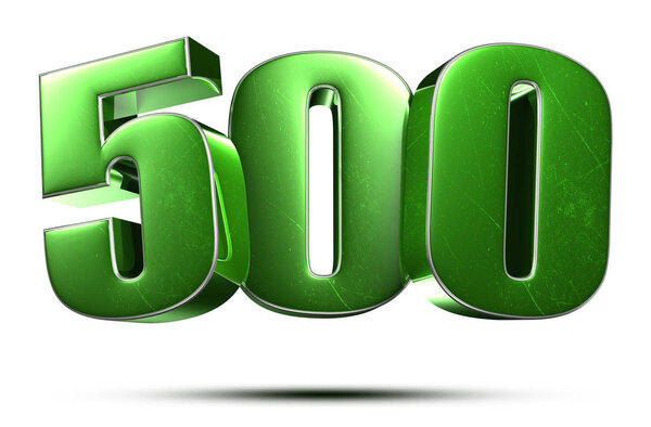 500 3d номера зеленый на белом фоне. (with Clipping Path
).