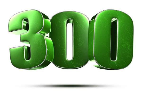 300 Numbers Green White Background Clipping Path — Stock Photo, Image