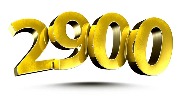 Números Ilustração 2900 Ouro Isolado Sobre Fundo Branco Com Clipping — Fotografia de Stock