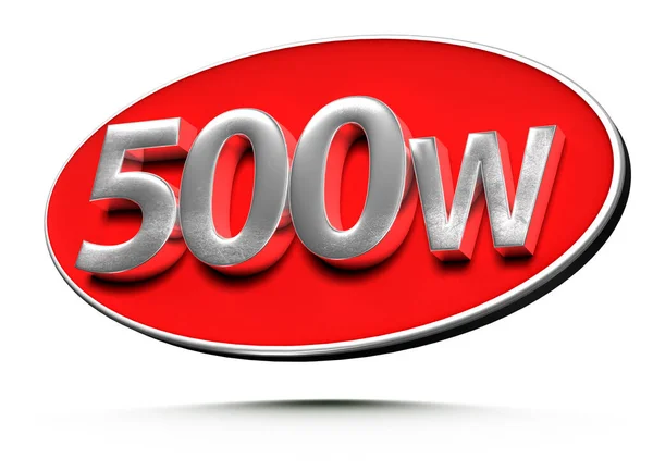 Ilustração 500W Elipse Vermelho Isolado Fundo Branco Com Clipping Path — Fotografia de Stock