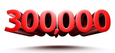 Beyaz arka planda izole edilmiş 300.000 kırmızı resim. (Kırpma Yolu ile).