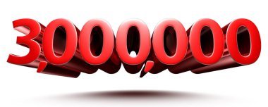 Beyaz zemin üzerinde 3 milyon kırmızı görüntü izole edildi. (Kırpma Yolu ile).