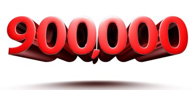 Beyaz arka planda izole edilmiş 900.000 kırmızı resim. (Kırpma Yolu ile).