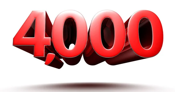 Ilustração 4000 Vermelho Isolado Fundo Branco Com Clipping Path — Fotografia de Stock