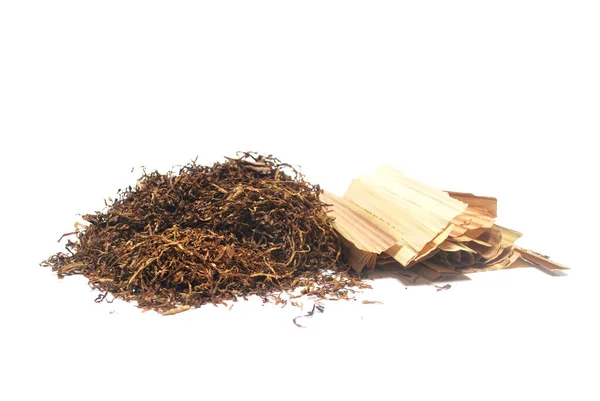 Tabak Wordt Gebruikt Insectenwerende Middelen Witte Achtergrond Fermenteren Maken Met — Stockfoto