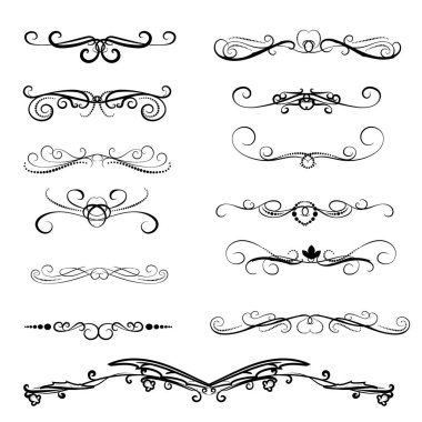 Dekoratif florish bölücüler, sınırlar kümesi