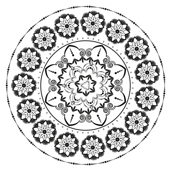 Patrón Circular Forma Mandala Para Henna Mehndi — Vector de stock