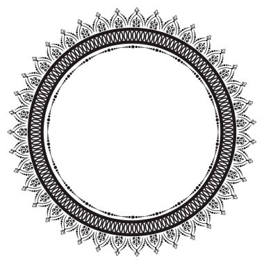Henna için Mandala şeklinde dairesel desen. Mehndi.