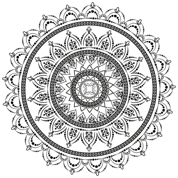 Henna için Mandala şeklinde dairesel desen. Mehndi.