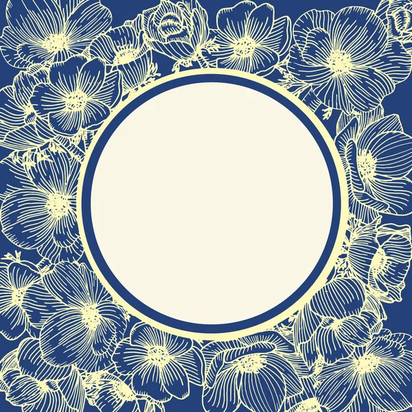 Anemona lı kart. Botanik çiçek.