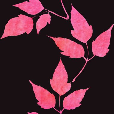 Suluboya yapraklı kusursuz desen.