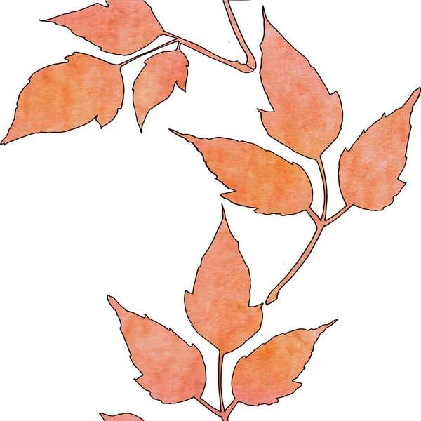 Suluboya yapraklı kusursuz desen.