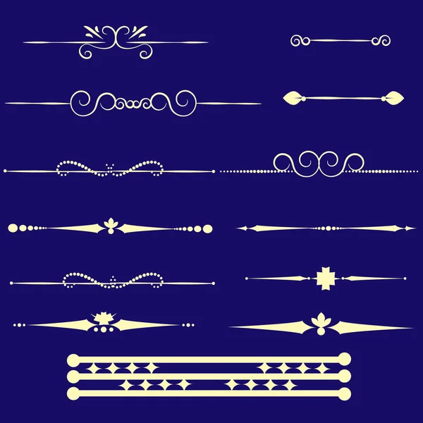 Dekoratif florish bölücüler seti.