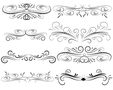 Dekoratif florish bölücüler, sınırlar kümesi