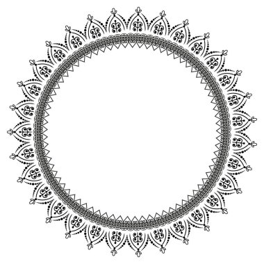 Henna için Mandala şeklinde dairesel desen. Mehndi.