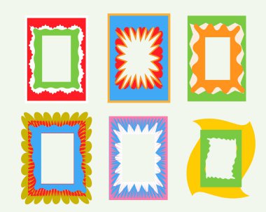 Dalgalı sınır çerçeveleri. Davetiyeler, hatıra defteri ve düz vektör çerçeveleme için dekoratif şablonlar 