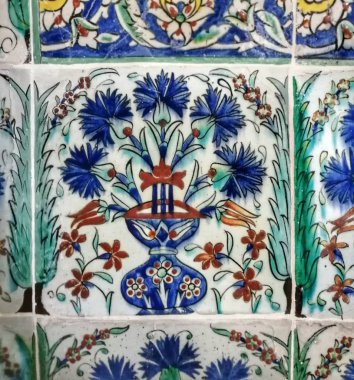 antika seramik çini, çiçek motif