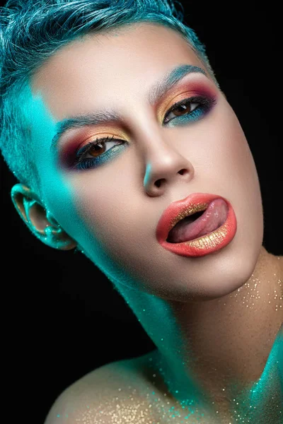 Lyx kväll part makeup — Stockfoto