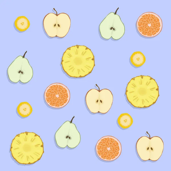 Set Fruits Purple Background — Stock Photo, Image