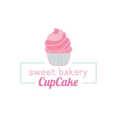 Cupcake Tatlı Fırın Logo Kare Şablonu