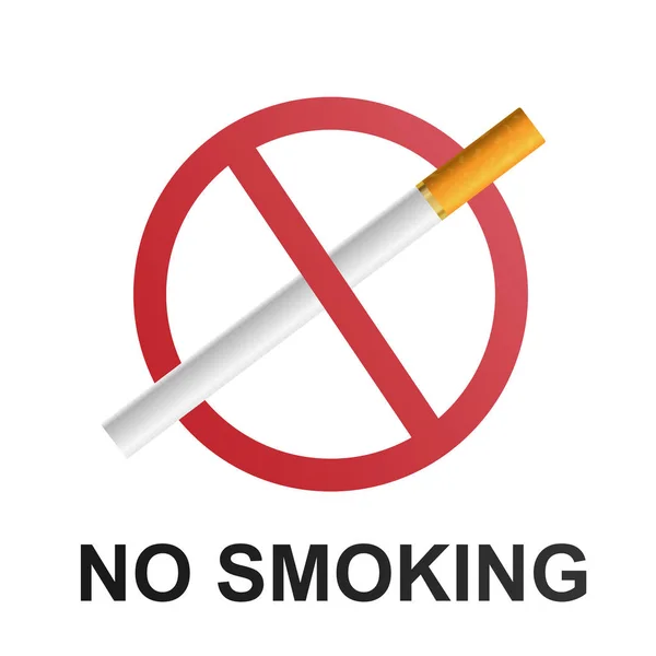 赤い円で煙草を禁煙だベクトル — ストックベクタ