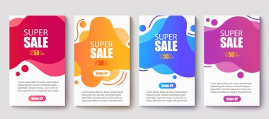 Satılık afiş için dinamik modern sıvı mobil. Satış afiş şablonu tasarımı. Vektör çizimi