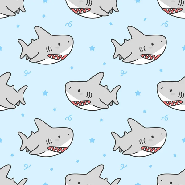 Cute shark seamless background repeating pattern, wallpaper background, cute seamless pattern background