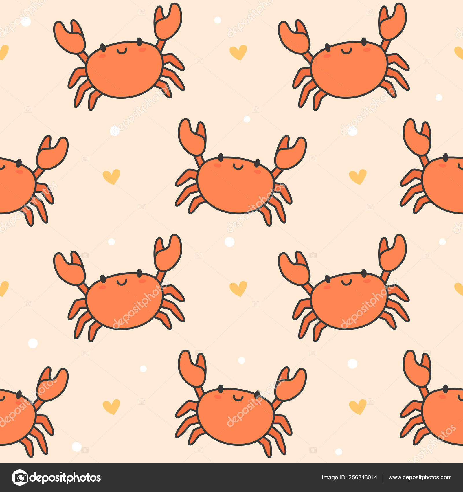 Crab Cute Background Seamless Wallpaper Stock Vector  Illustration of  life wallpaper 122894476