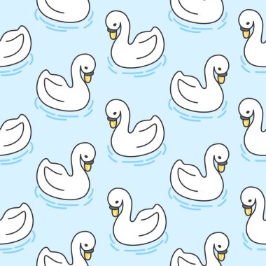 Kuğu dikişsiz arka plan tekrar desen, duvar kağıdı arka plan, sevimli sorunsuz desen arka plan